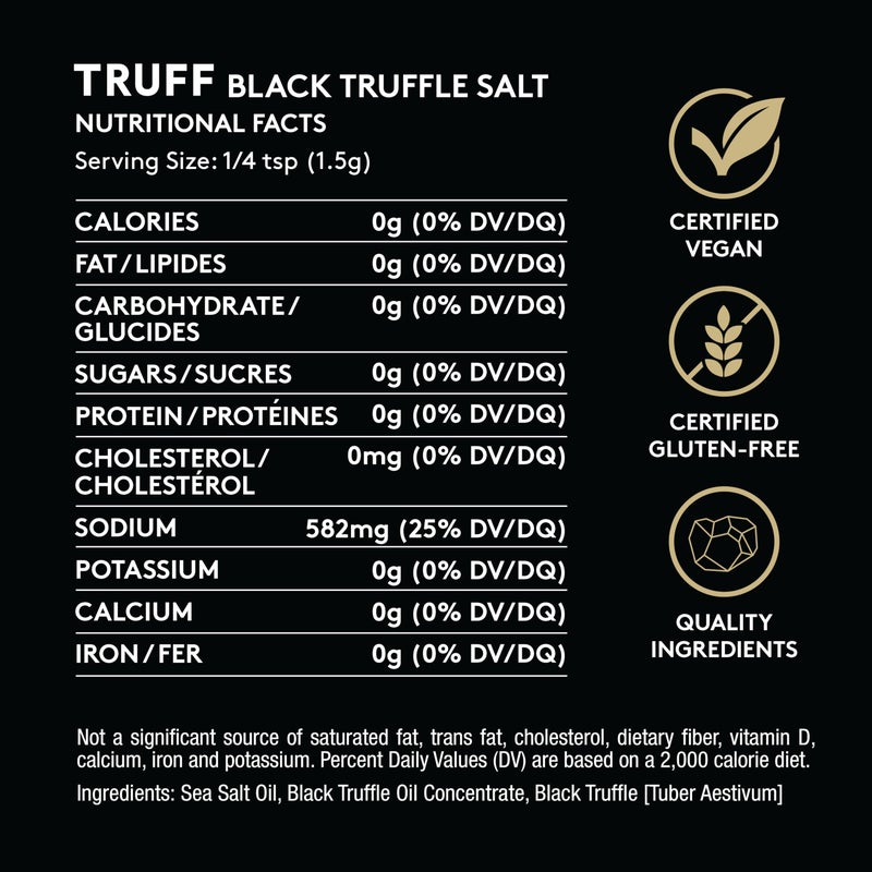 TRUFF Black Truffle Salt, Fine and Coarse Sea Salt, Dried Black Summer Truffles, Specialty Seasoning for A Truly Aromatic Flavor Experience, For the Finest Steaks or Unique Everyday Popcorn (5.3 oz) - Image 3
